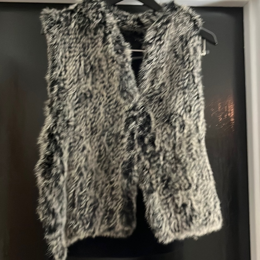 Quinn wool and rabbit fur vest NWT